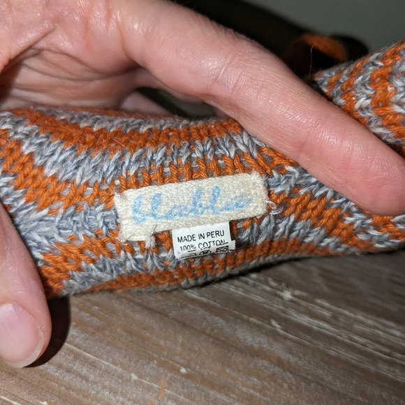 Knit BLA BLA KIDS PUPPY DOG RATTLE Plush Orange Gray Striped - Picture 5 of 6